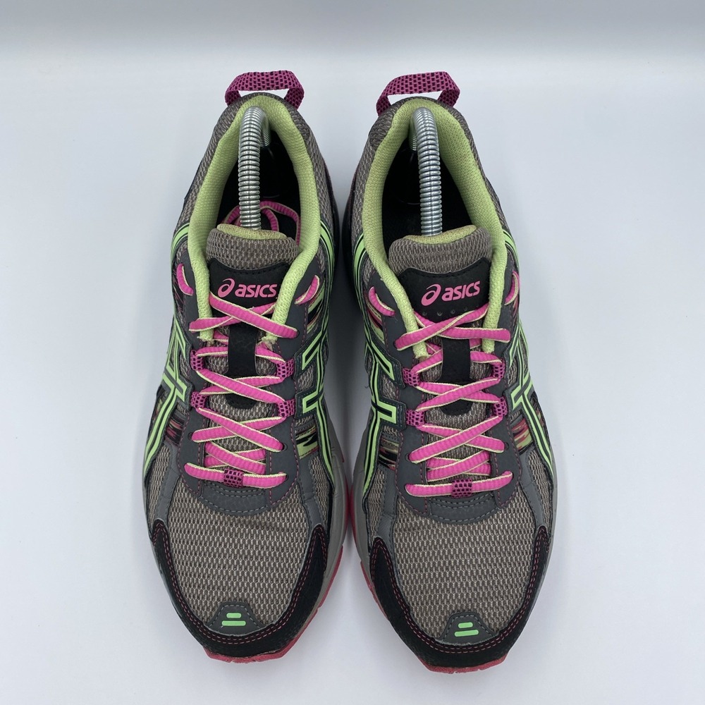ASICS GEL-Venture 5 Trail Running Shoes Women's 9 Gray Pink Lime Green T5N8N - Picture 4 of 8